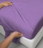 Purple Solid 400 TC Cotton Single Sized Bedsheet with 1 Pillow Cover
