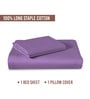 Purple Solid 400 TC Cotton Single Sized Bedsheet with 1 Pillow Cover
