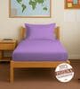 Purple Solid 400 TC Cotton Single Sized Fitted sheet with 1 Pillow Cover