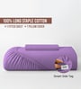 Purple Solid 400 TC Cotton Single Sized Fitted sheet with 1 Pillow Cover