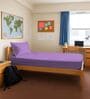 Purple Solid 400 TC Cotton Single Sized Fitted sheet with 1 Pillow Cover