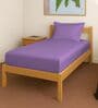 Purple Solid 400 TC Cotton Single Sized Fitted sheet with 1 Pillow Cover