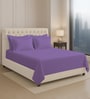 Purple Solid 400 TC Cotton Super King Sized Bedsheet with 4 Pillow Covers