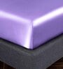 Purple Solid 400 TC Satin Queen Fitted Bedsheet with 2 Satin Pillow covers