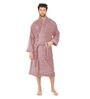 Purple Solid Cotton Men Bath Robe With Belt (L)