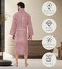 Purple Solid Cotton Men Bath Robe With Belt (L)
