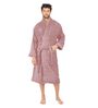 Purple Solid Cotton Men Bath Robe With Belt (M)