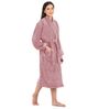 Purple Solid Cotton Women Bath Robe With Belt (L)