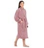 Purple Solid Cotton Women Bath Robe With Belt (S)