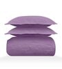 Purple Solid GSM 300 Pure Cotton King Size Bedcover With 2 Pillow Covers