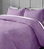 Purple Solid GSM 300 Pure Cotton King Size Bedcover With 2 Pillow Covers