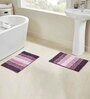 Purple Striped MicroFibre 15x10 Inches Antiskid Bath Mats