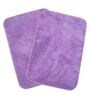 Purple Solid Microfibre 20x14 Inches AntiSkid Bath Mat (Set of 2)