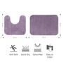 Purple Solid Polyester 28x20 Inches AntiSkid 1 Bathmat & 1 Contour Mat