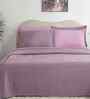 Purple Solid TC 325 Cotton Polyester Double Bed Bedcover