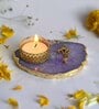 Purple Stone Figurine Tea light Holder