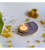 Purple Stone Figurine Tea light Holder