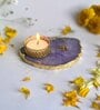 Purple Stone Figurine Tea light Holder