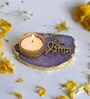 Purple Stone Figurine Tea light Holder