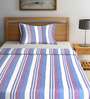 Purple Geometric 300 TC Cotton Single Bed Cover with 1 Pillow Cover