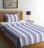 Purple Geometric 300 TC Cotton Single Bed Cover with 1 Pillow Cover