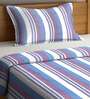 Purple Geometric 300 TC Cotton Single Bed Cover with 1 Pillow Cover
