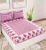 Purple Traditional 120 TC 100% Cotton Queen Bedsheet With 2 Pillow Covers