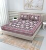 Purple Traditional 144 TC Cotton Double Queen Bedsheet With 2 Pillow Covers