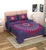 Purple Traditional 180 TC Cotton  King Sized Bedsheet with 2 Pillow Covers