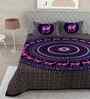 Purple Traditional 180 TC Cotton  King Sized Bedsheet with 2 Pillow Covers