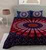 Purple Traditional 180 TC Cotton  King Sized Bedsheet with 2 Pillow Covers