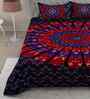 Purple Traditional 180 TC Cotton  King Sized Bedsheet with 2 Pillow Covers