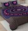 Purple Traditional 180 TC Cotton  King Sized Bedsheet with 2 Pillow Covers