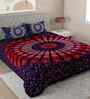 Purple Traditional 180 TC Cotton  King Sized Bedsheet with 2 Pillow Covers