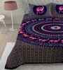 Purple Traditional 180 TC Cotton  King Sized Bedsheet with 2 Pillow Covers