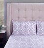 Purple Traditional 400 TC 100% Cotton King Sized Bed Sheets with 2 Pillow Covers