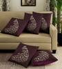 Purple Velvet Nature 16x16 inches Cushion Cover (5Pc)