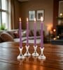 Purple Wax Taper Candles Set Of 4
