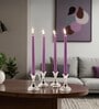 Purple Wax Taper Candles Set Of 4