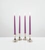 Purple Wax Taper Candles Set Of 4