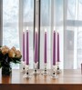 Purple Wax Taper Candles Set Of 6