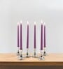 Purple Wax Taper Candles Set Of 6