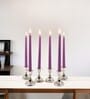 Purple Wax Taper Candles Set Of 6