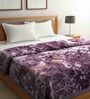Purple Abstract Wool 1000 GSM Double Bed Blanket