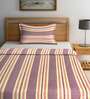 Purple Geometric 300 TC Cotton Single Bed Cover with 1 Pillow Cover