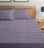 Purple Zig Zag Cotton Double 300 TC Bed Cover With 2 Pillow Covers