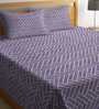 Purple Zig Zag Cotton Double 300 TC Bed Cover With 2 Pillow Covers