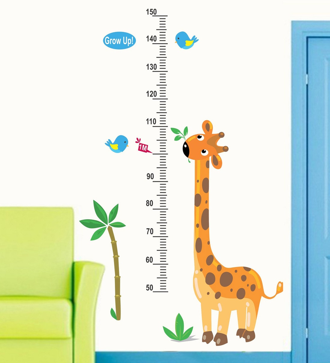 buy-pvc-vinyl-30-x-48-inch-cute-giraffe-height-chart-birds-wall-sticker