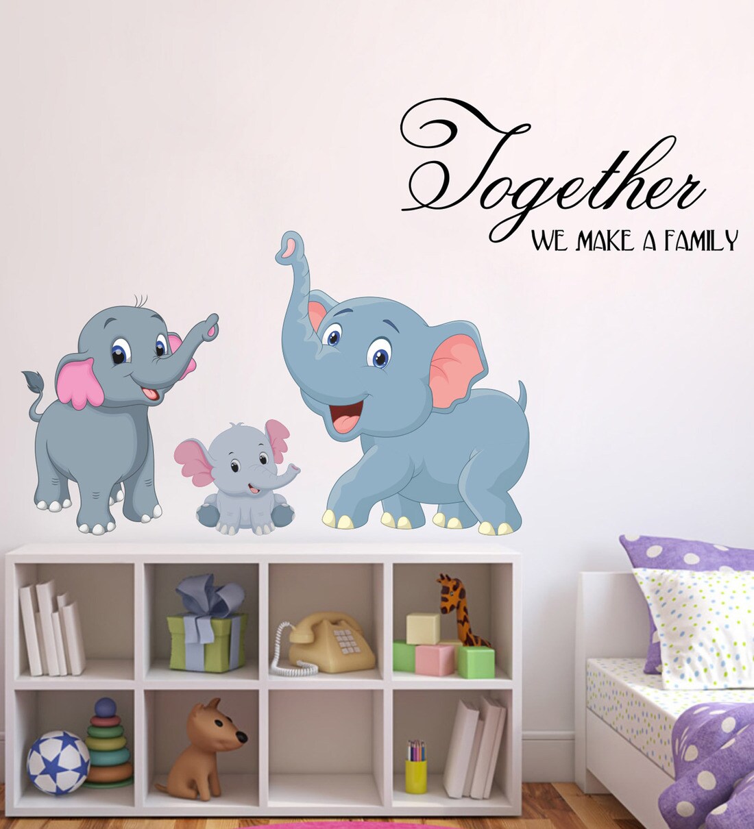 Buy Pvc Vinyl Elephant Family Wall Sticker By Decor Kafe Online