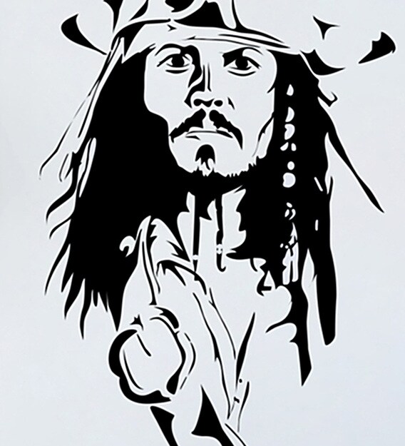 Buy PVC Vinyl Captain Jack Sparrow Wall Sticker by Decor Kafe Online